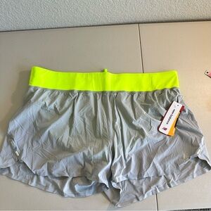 New Balance gray dry fit running shorts with panty Size XL Pocket In back